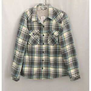 NWT  ThCreasa Sherpa Fleece Lined Flannel Shirt Jacket Large